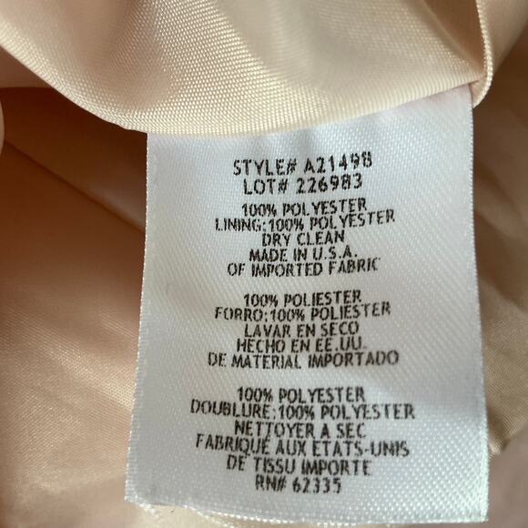 Betsy & Adam Satin Tiered Mini Fit and Flare Cocktail Dress Blush Pink Size 10 - Picture 12 of 13